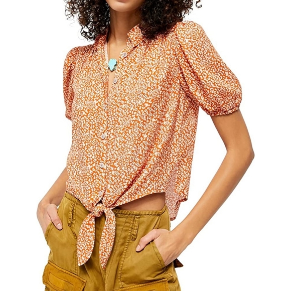 Free People Celia Printed Blouse Size: XS - Picture 3 of 15
